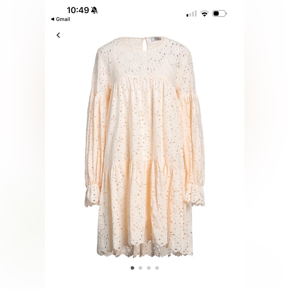 Jijil Beige Eyelet Short Dress